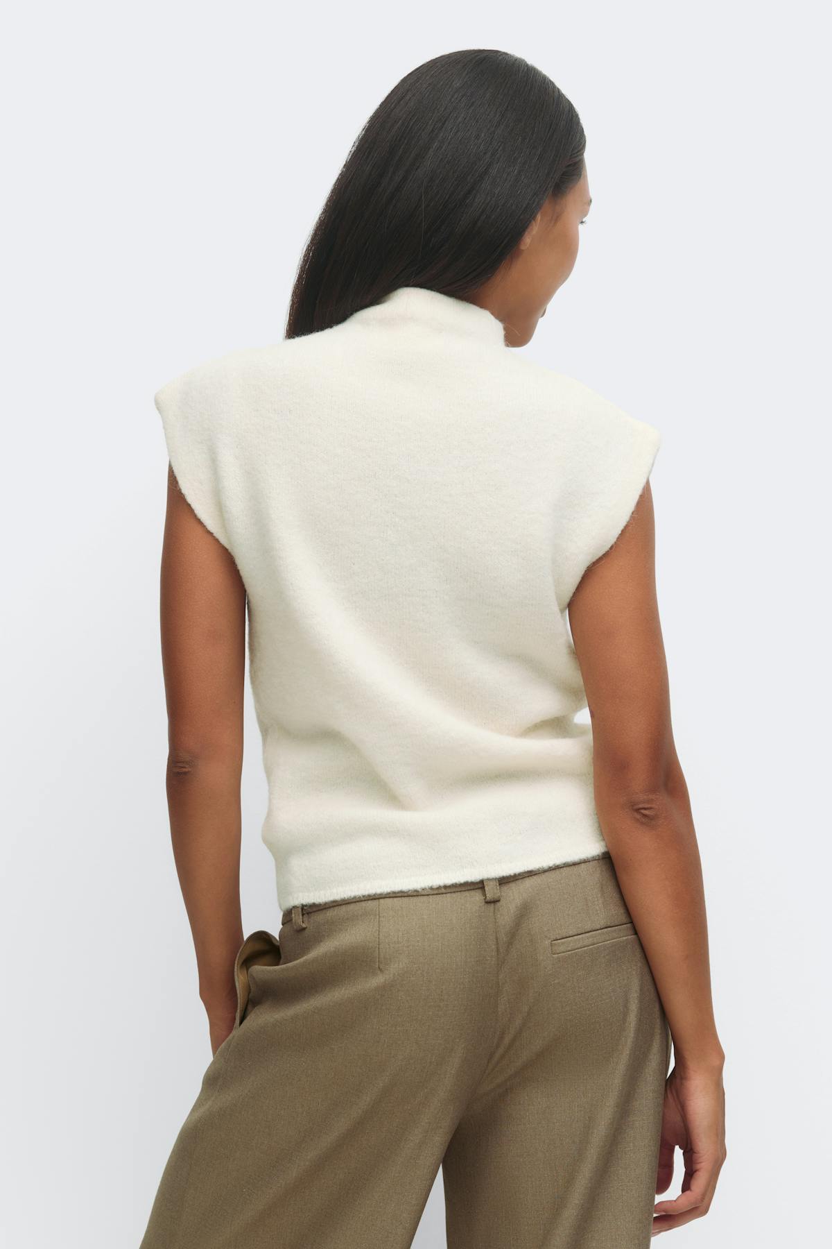 Funnel neck knitted top - Ginger root