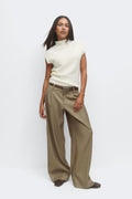 Funnel neck knitted top - Ginger root