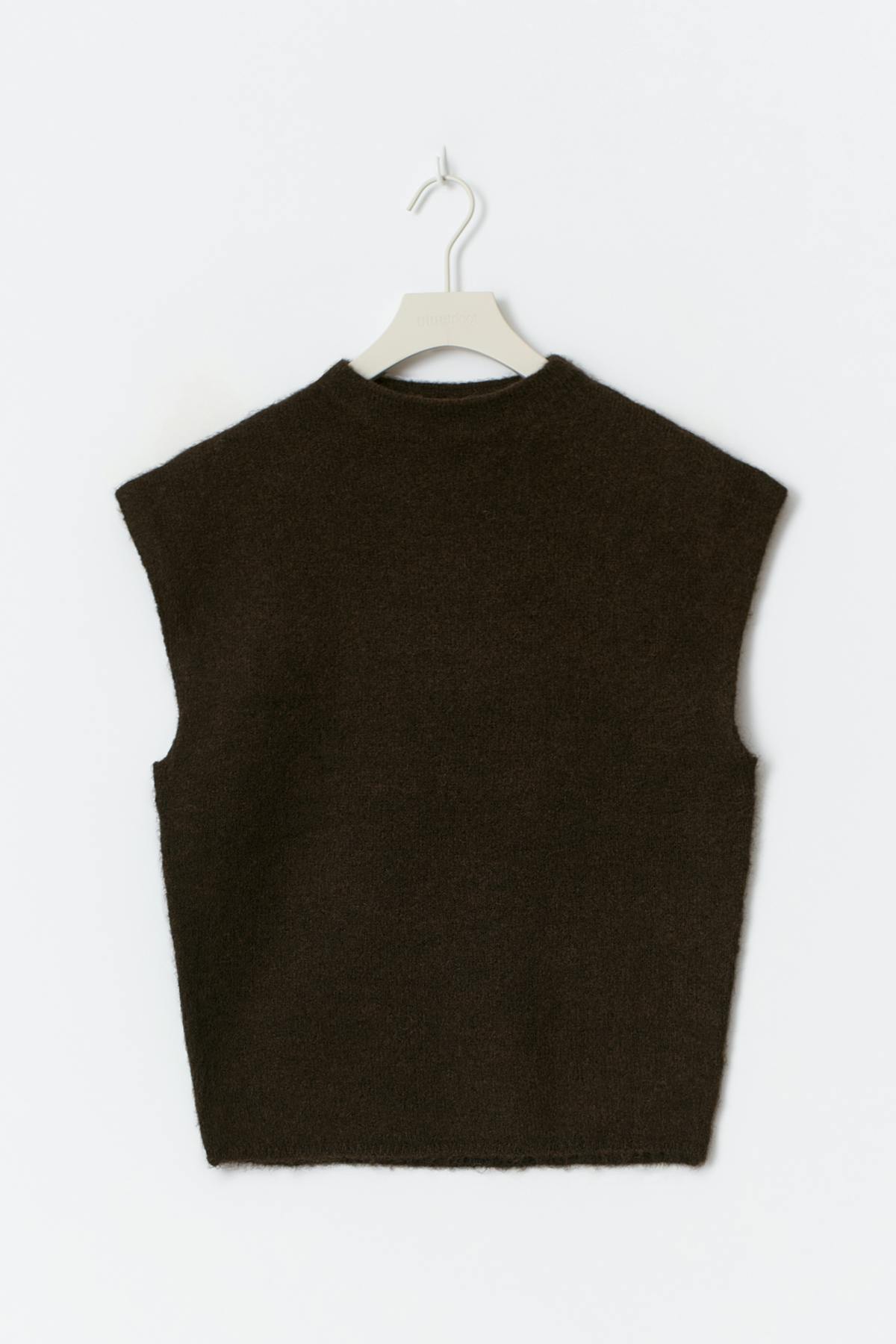 Funnel neck knitted top - Navy blazer