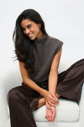 Funnel neck knitted top - Haute red