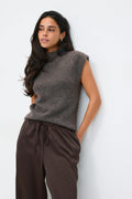 Funnel neck knitted top - Haute red