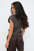 Funnel neck knitted top - Haute red