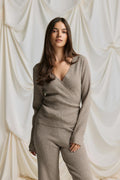 knitted wrap cardigan - Primrose pink