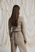 knitted wrap cardigan - Primrose pink