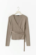 knitted wrap cardigan - Primrose pink