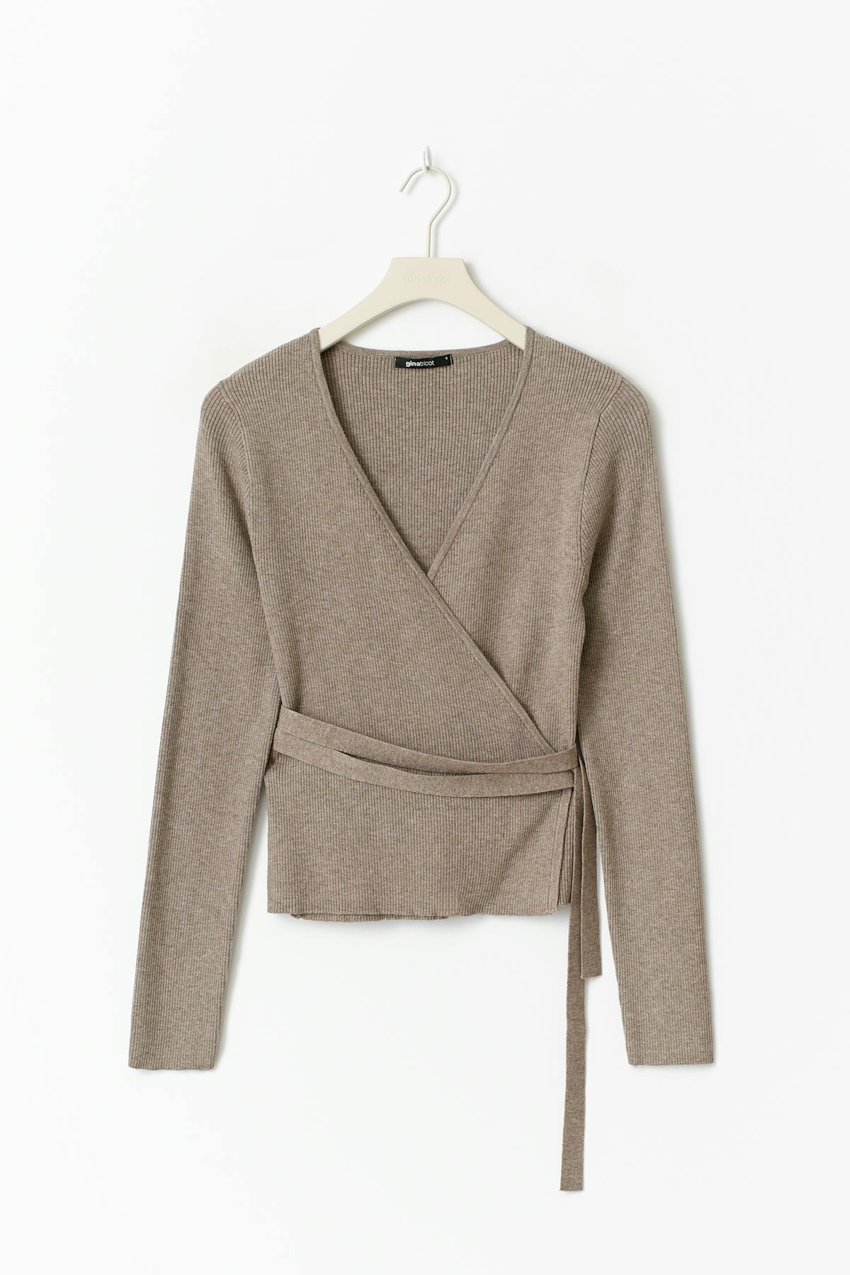 knitted wrap cardigan - Primrose pink