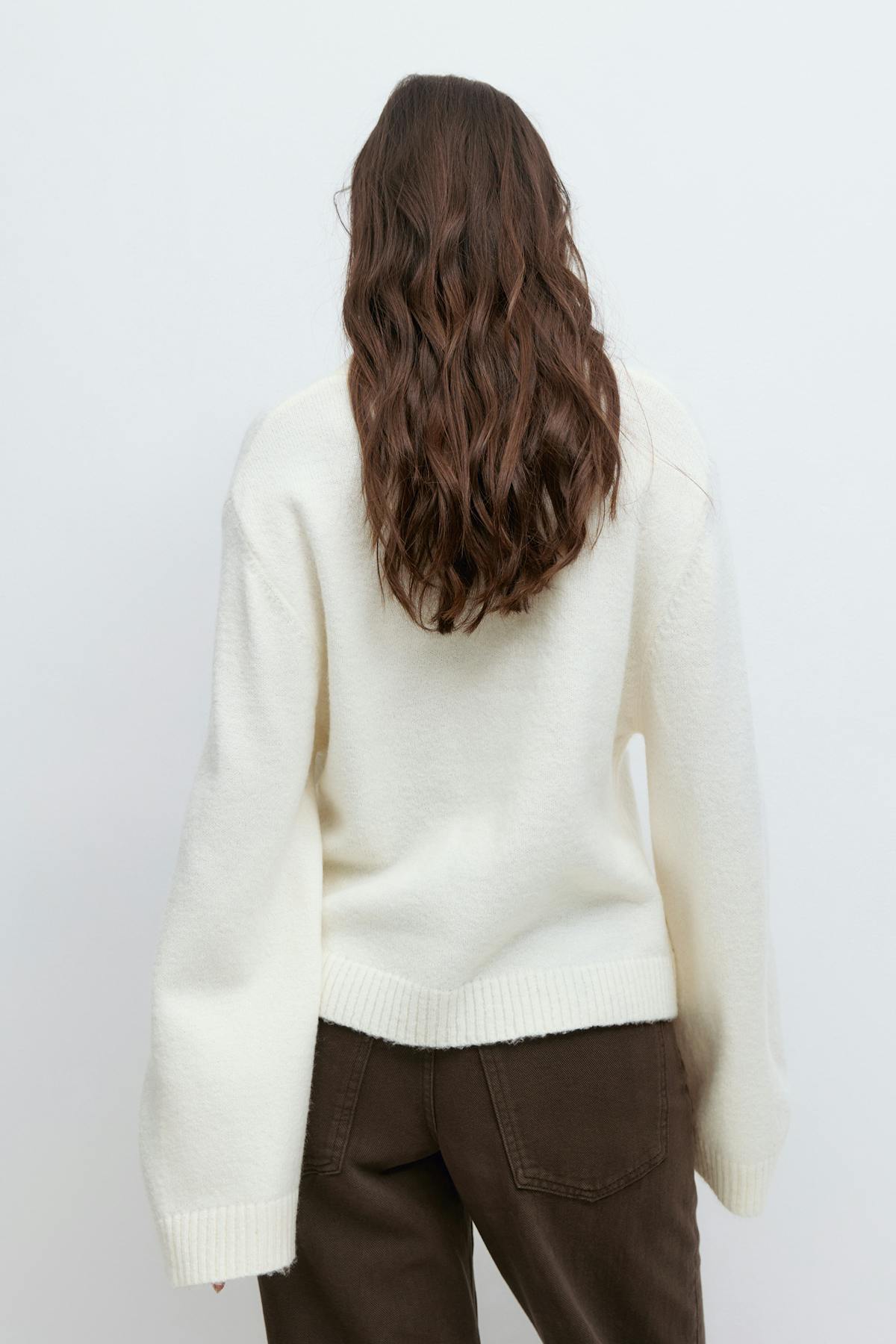 Knitted pocket cardigan - Gardenia