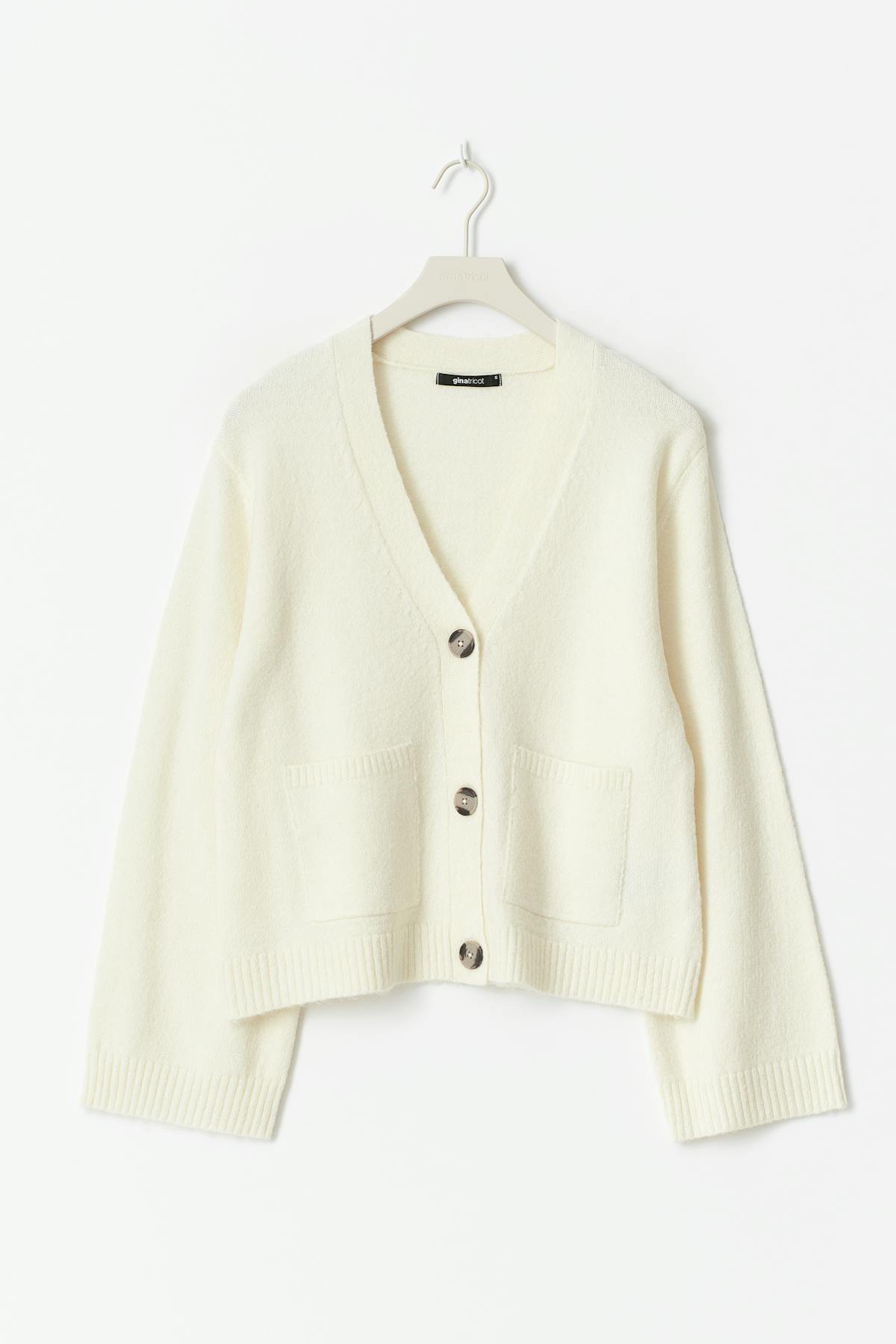 Knitted pocket cardigan - Gardenia