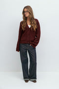 Knitted pocket cardigan - Chocolate brown