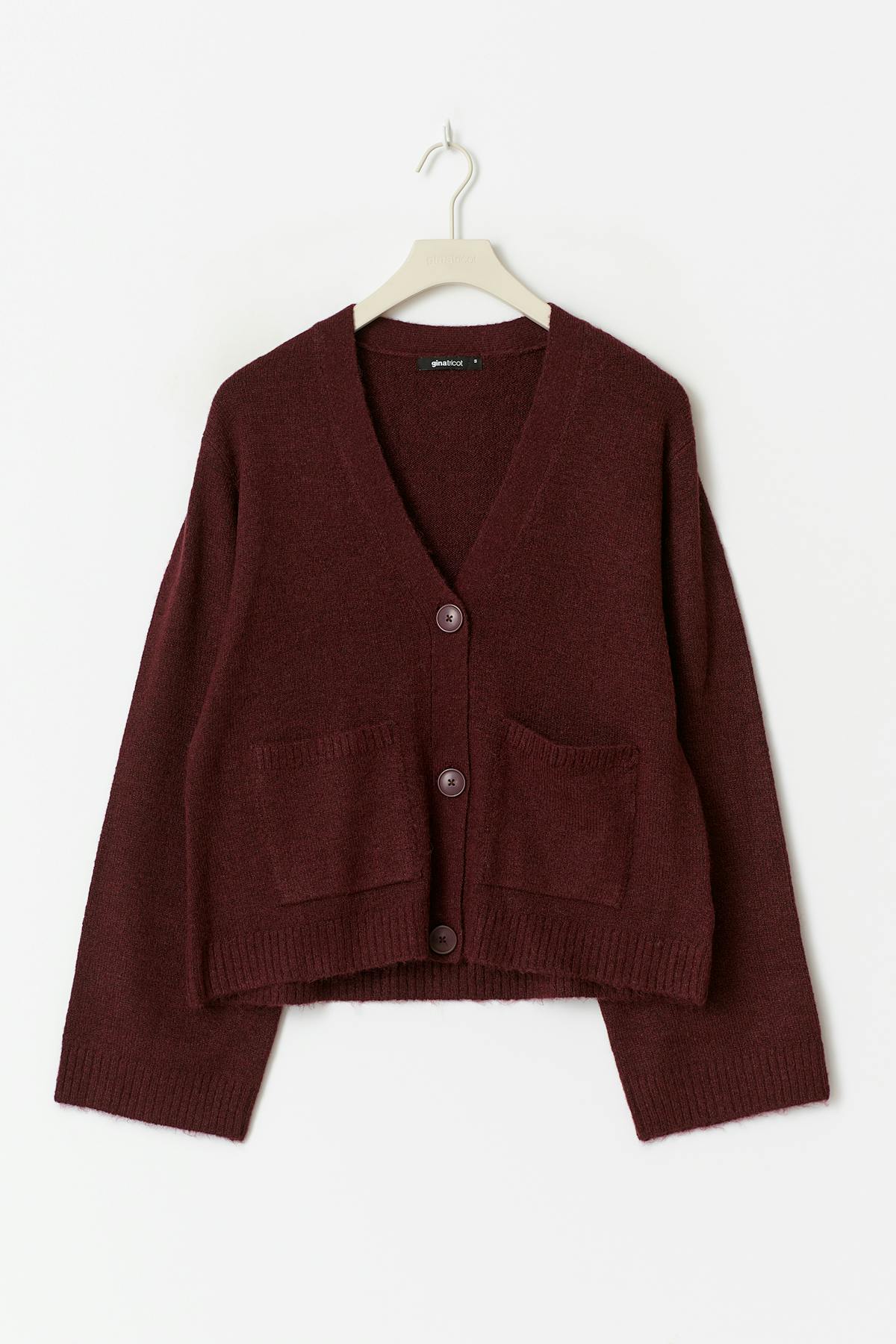 Knitted pocket cardigan - Chocolate brown