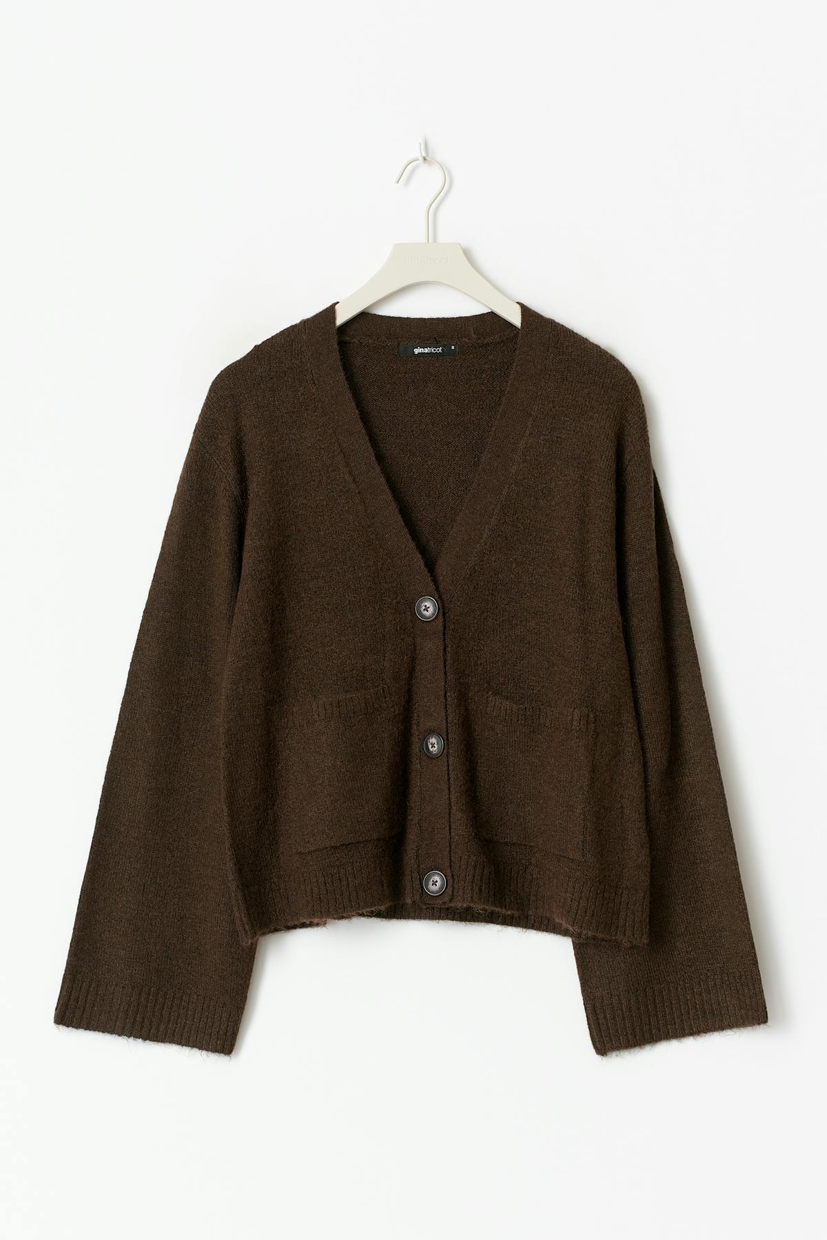 Knitted pocket cardigan - Chocolate brown