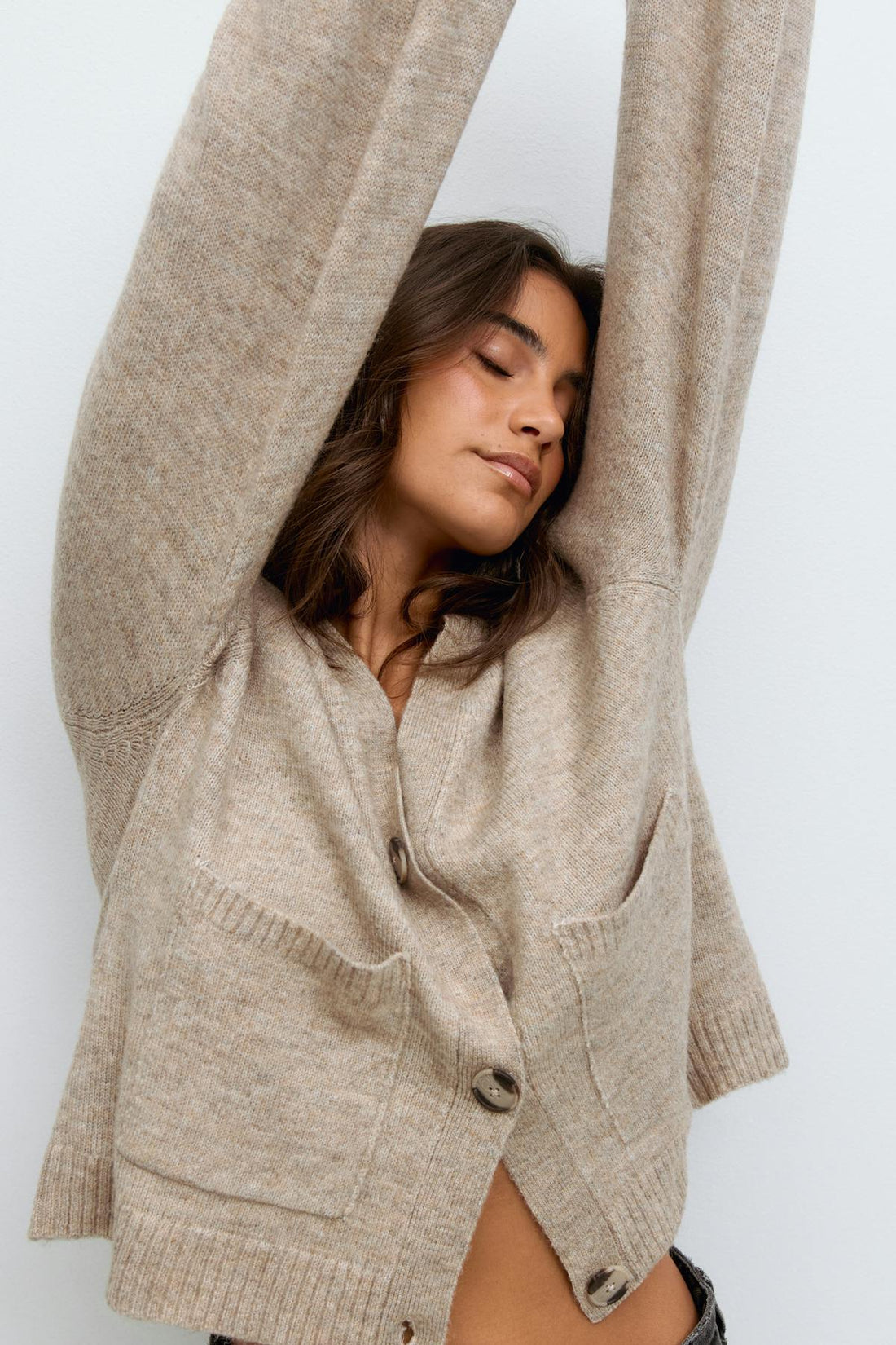 Knitted pocket cardigan - Pure c