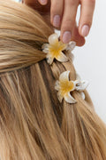 3-pack flower hair clip - Glitter pink