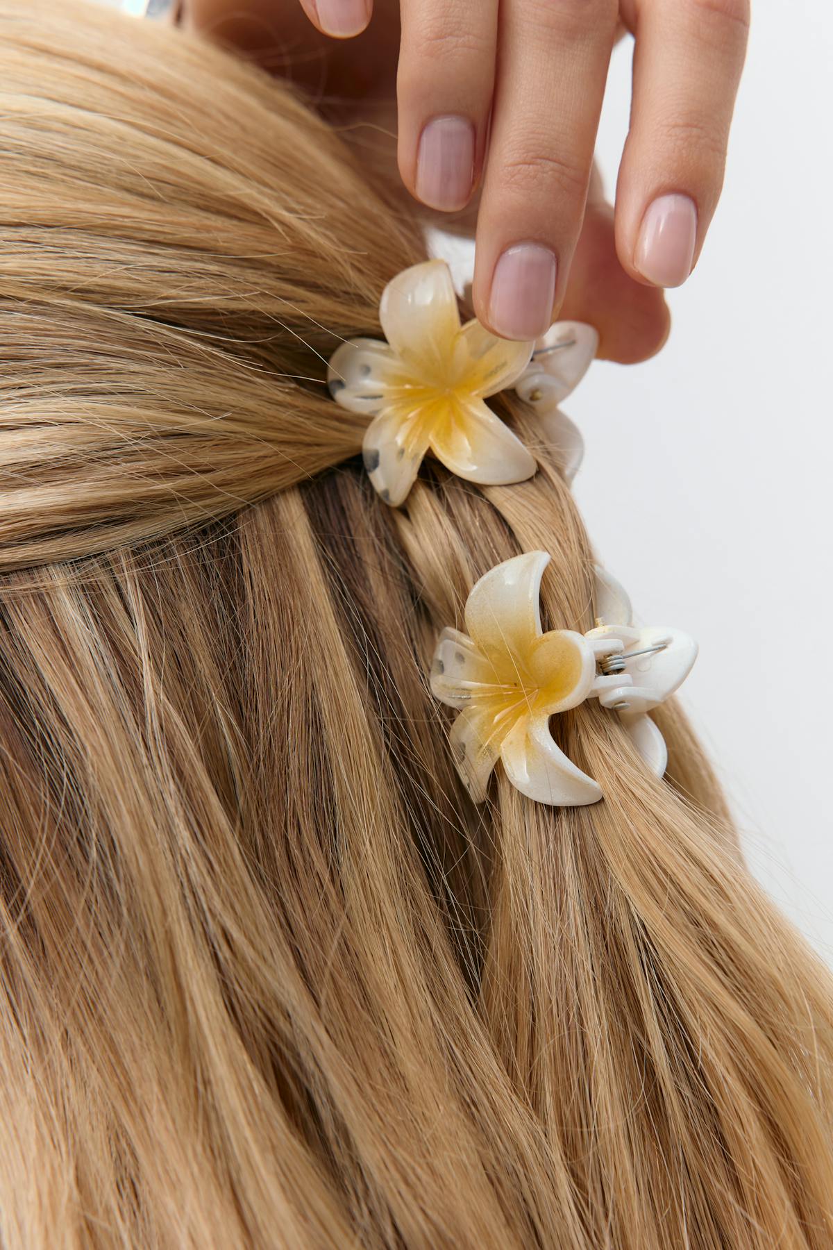 3-pack flower hair clip - Glitter pink