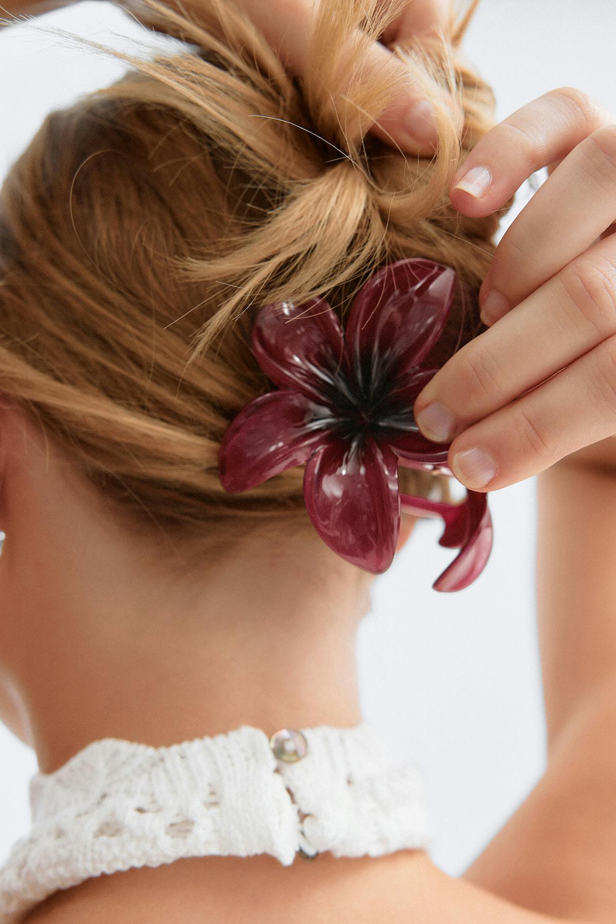 3-pack flower hair clip - Perfect pink