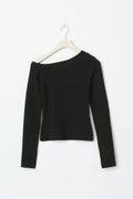 Sloped shoulder top - Noir