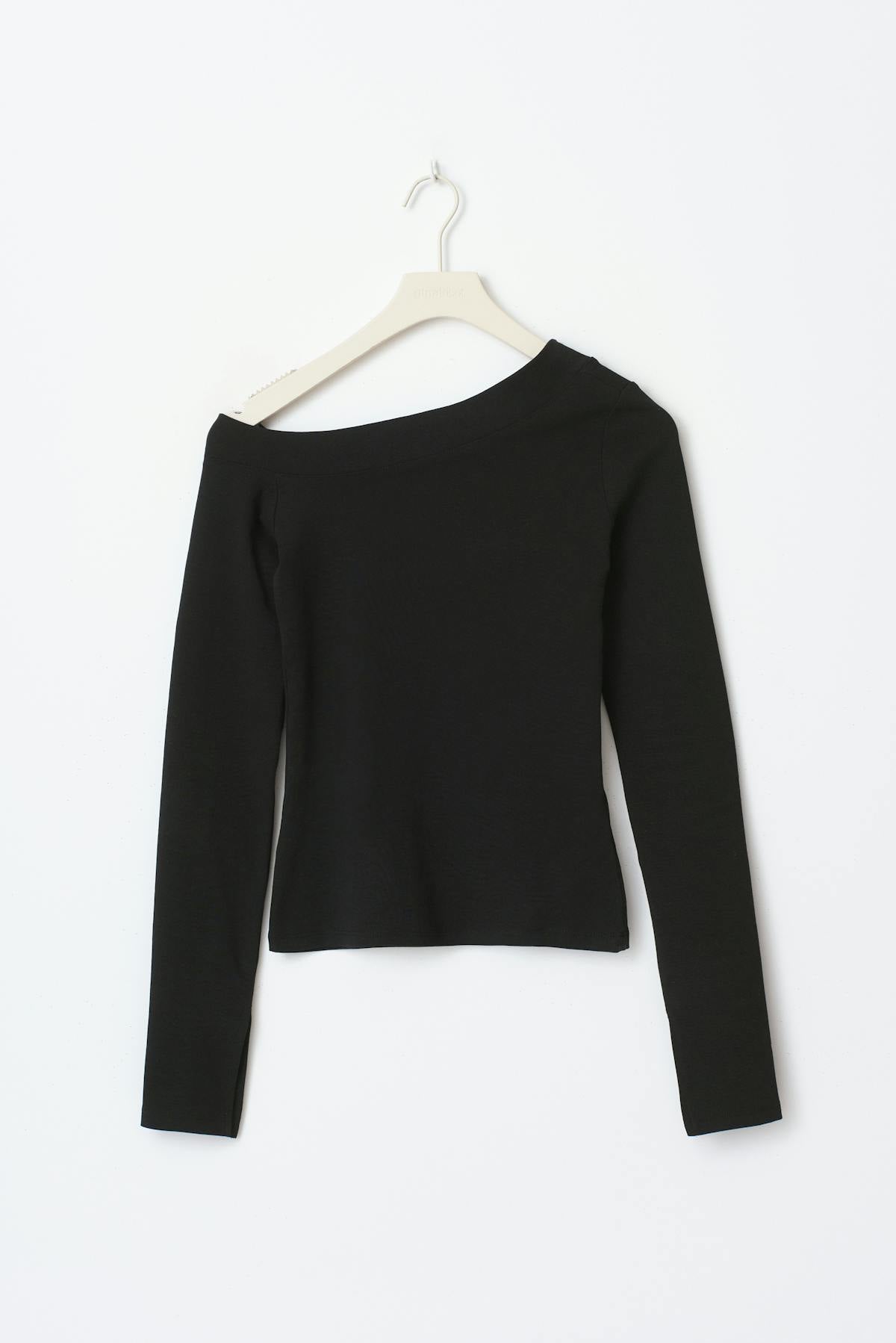 Sloped shoulder top - Noir