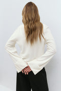 Folded sleeve knitted cardigan - Gardenia