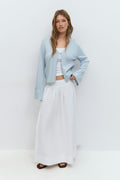 Folded sleeve knitted cardigan - Cashmere blue