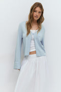Folded sleeve knitted cardigan - Gardenia