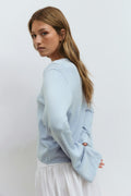 Folded sleeve knitted cardigan - Gardenia