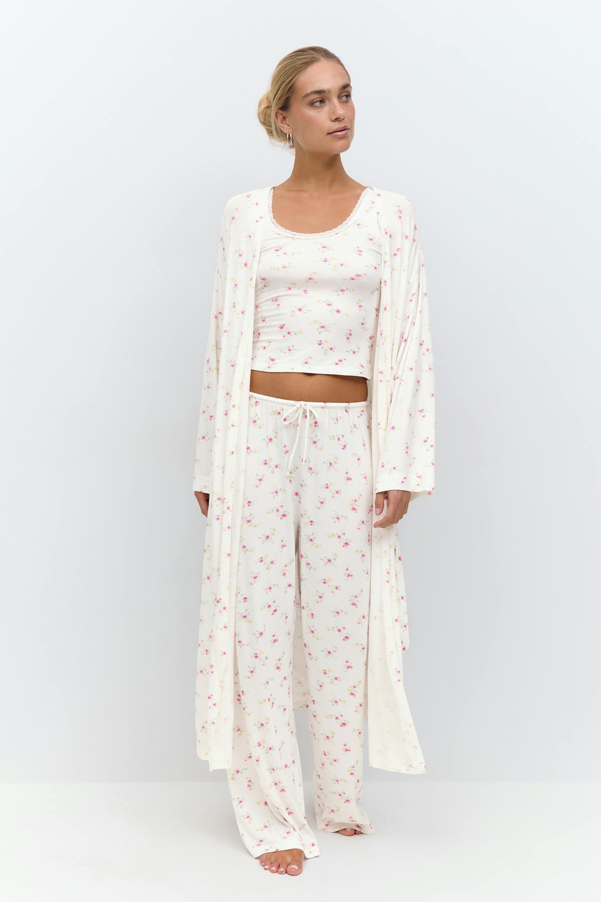 Soft homewear robe - Flower aop