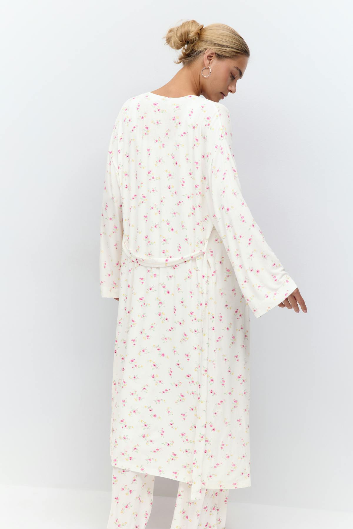 Soft homewear robe - Flower aop