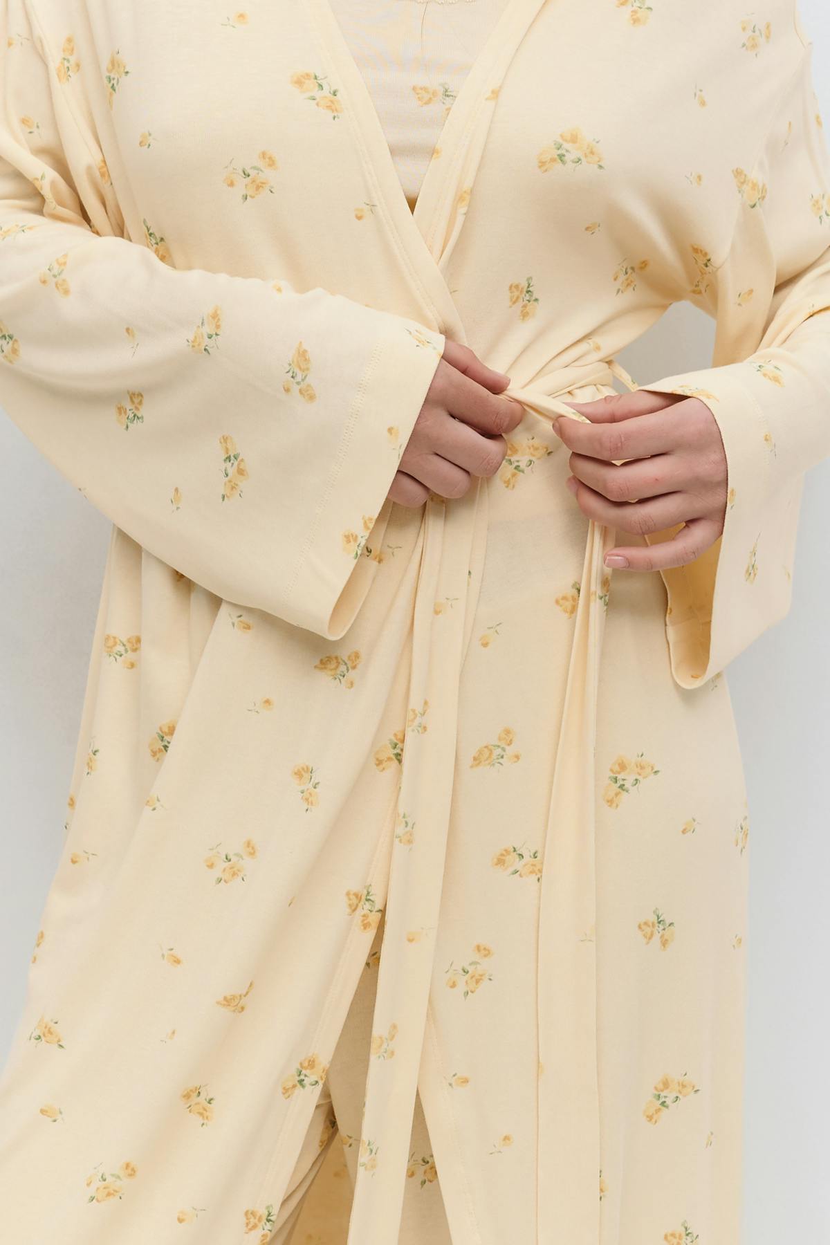 Soft homewear robe - Yellow ditsy