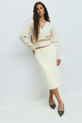Knitted pencil skirt - Gardenia