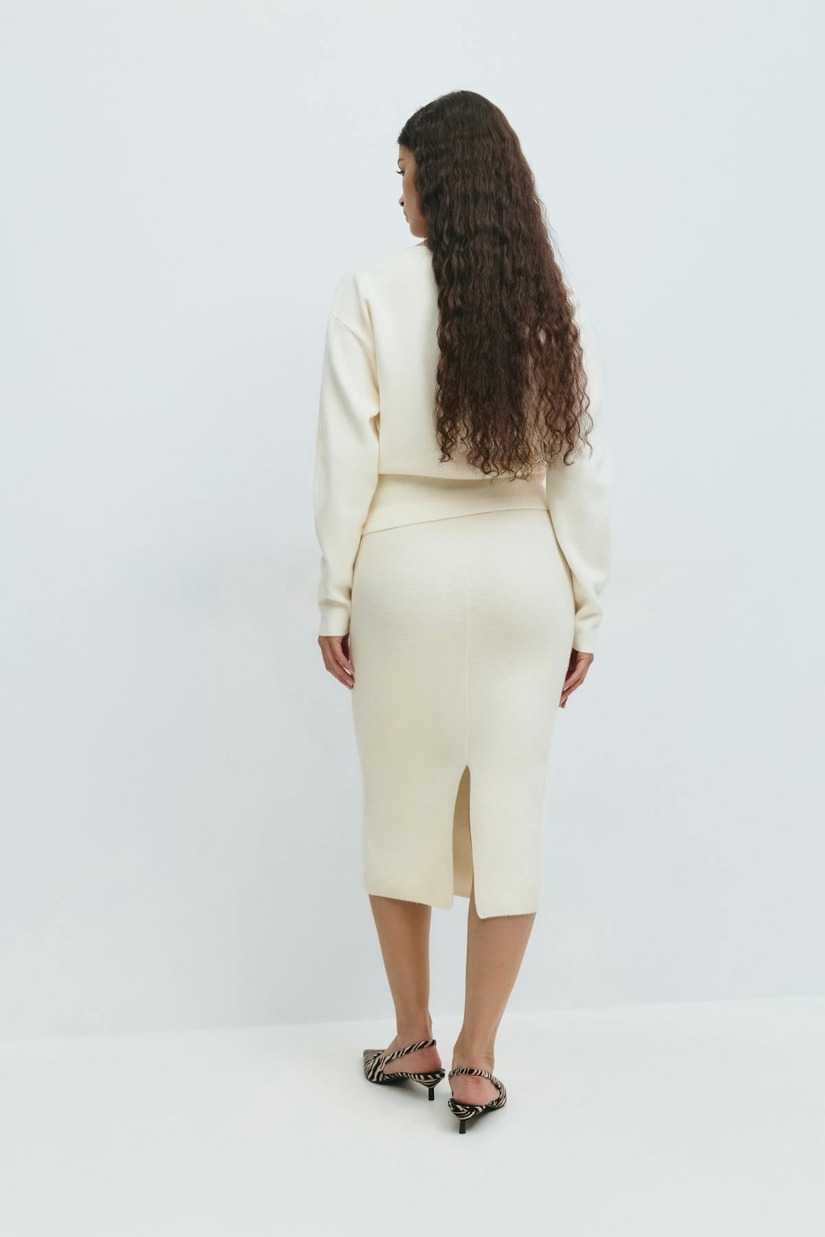 Knitted pencil skirt - Gardenia