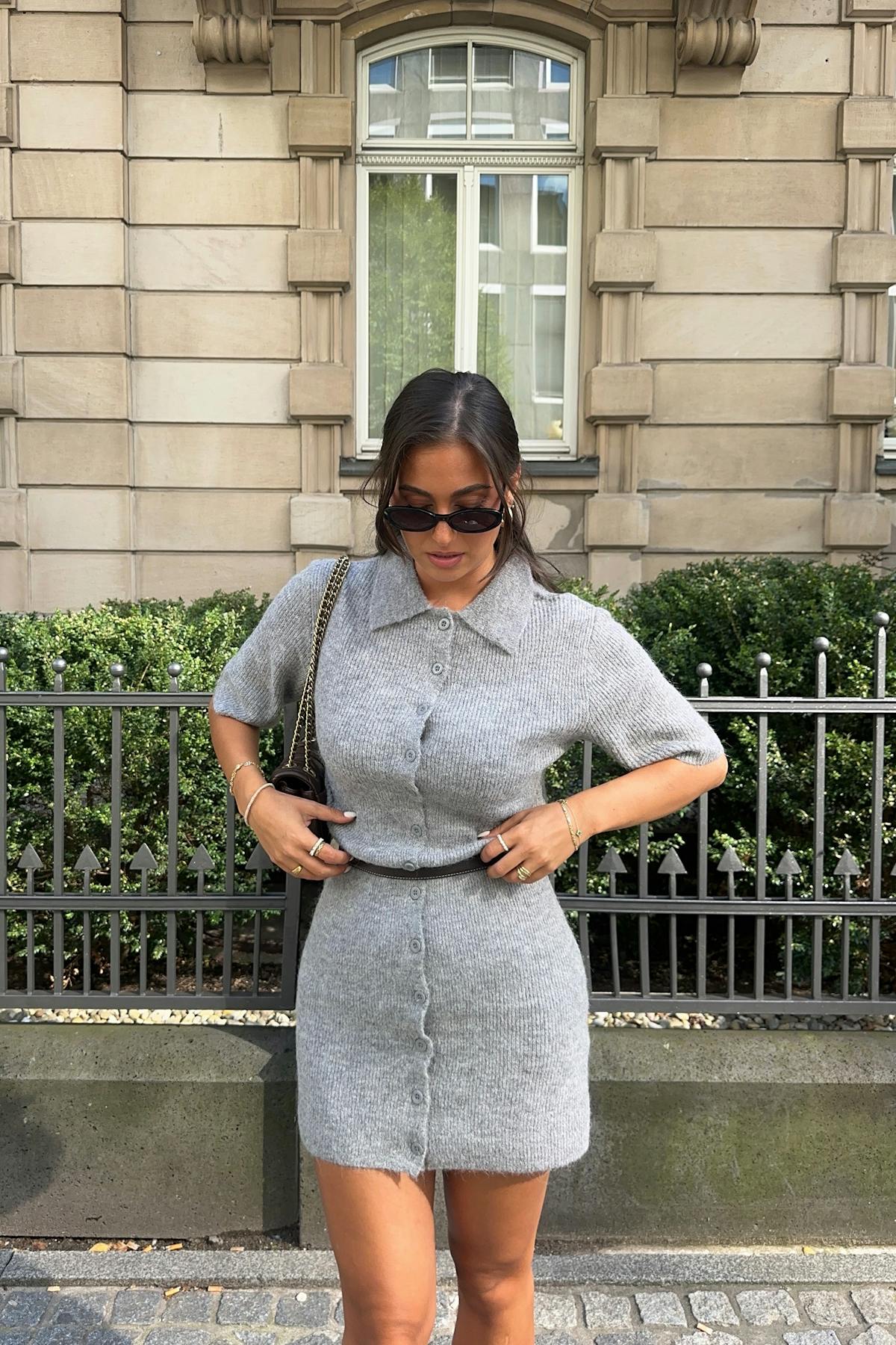 knitted dress - Yellow/stripe