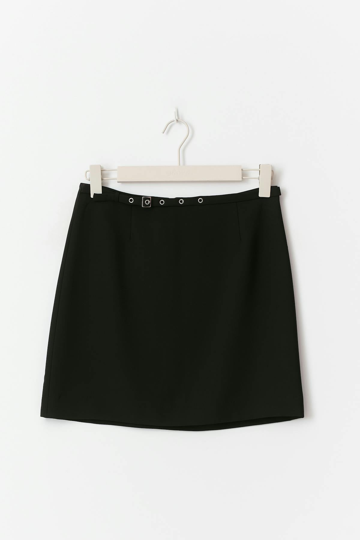 Belted mini skirt - Noir