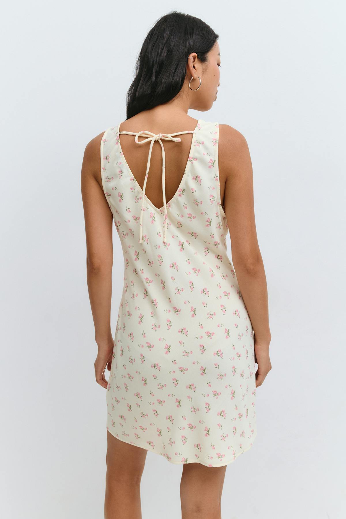 Mini slip dress - Yellow flower