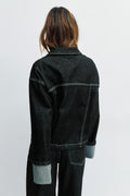Fold up denim jacket - Black rinse
