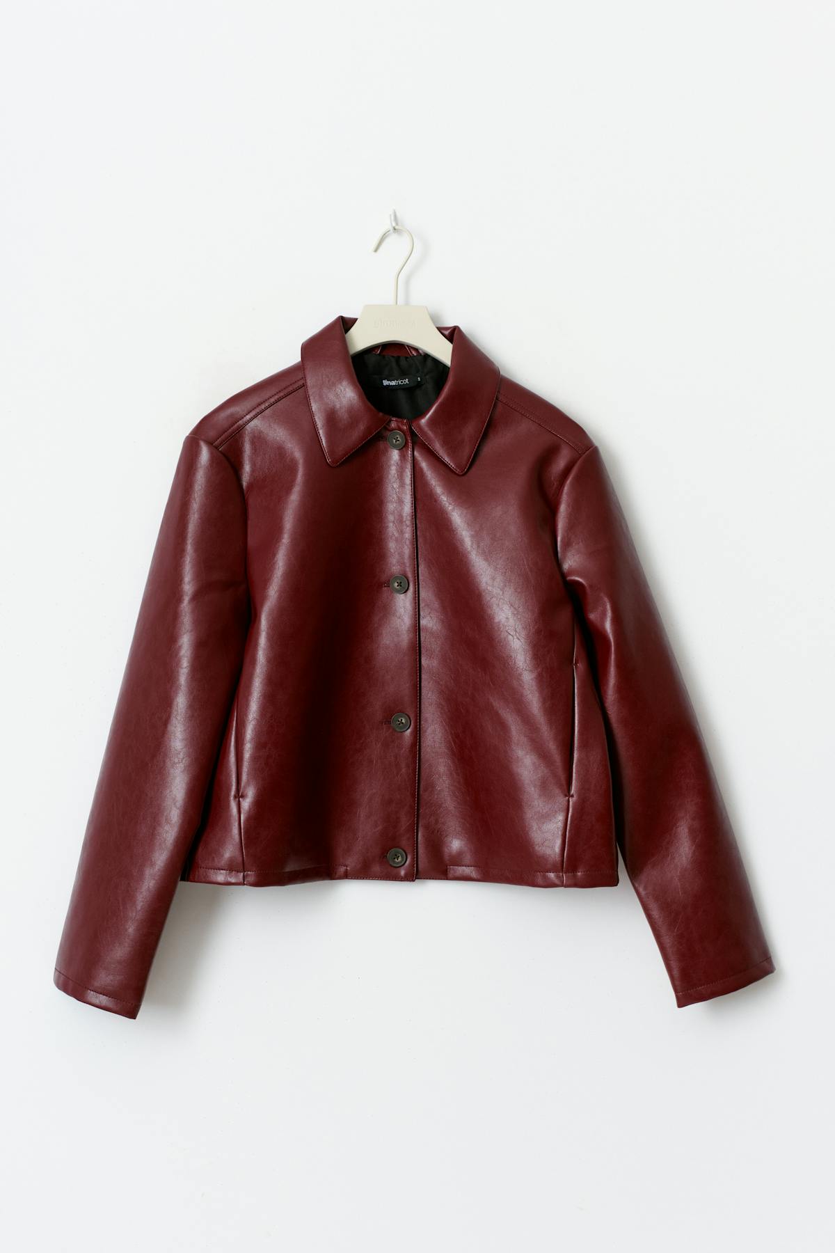 Short pu jacket - Rouge foncé
