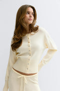 Knitted loungewear cardigan - Rose