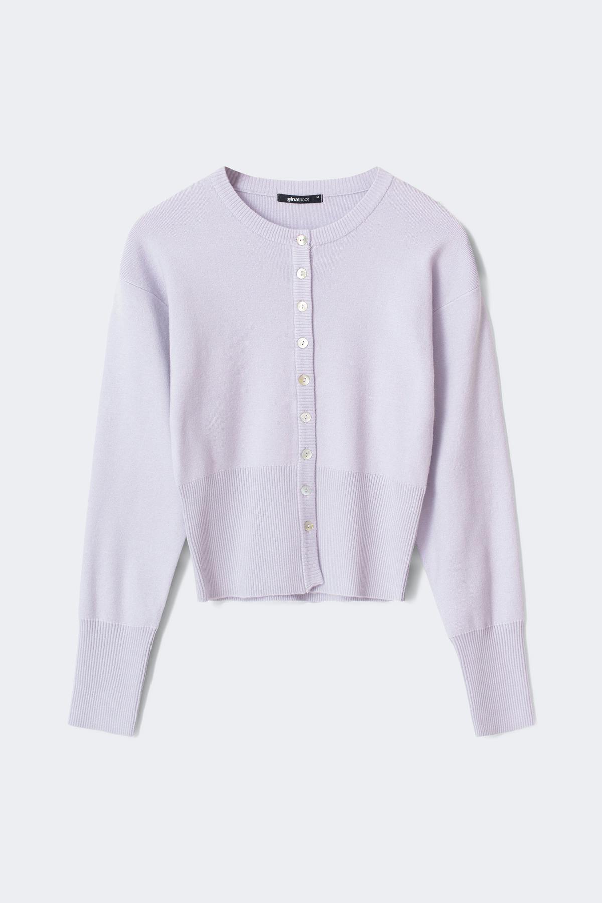 Knitted loungewear cardigan - Dusty purple