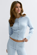 Knitted loungewear cardigan - Bleu clair