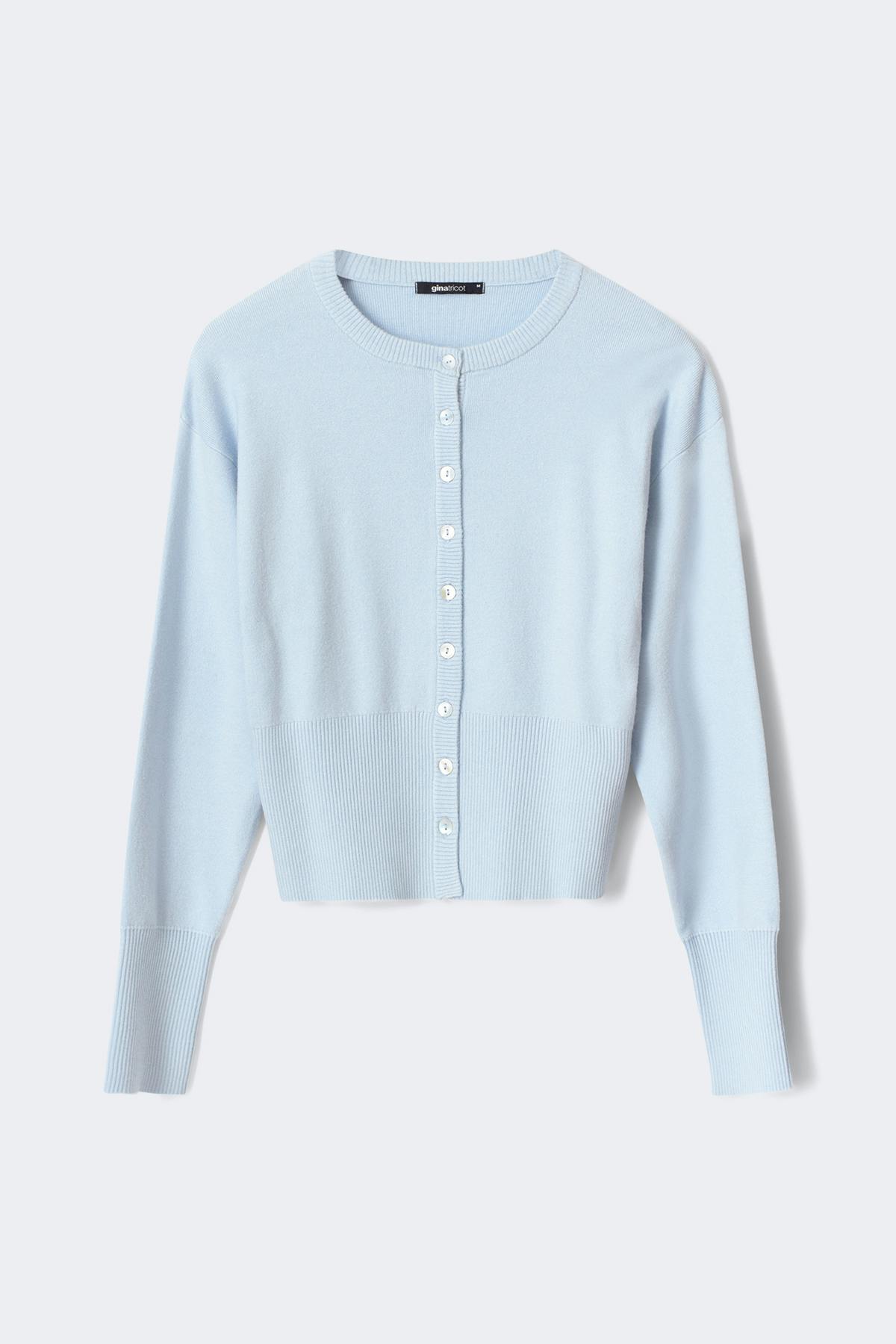 Knitted loungewear cardigan - Bleu clair