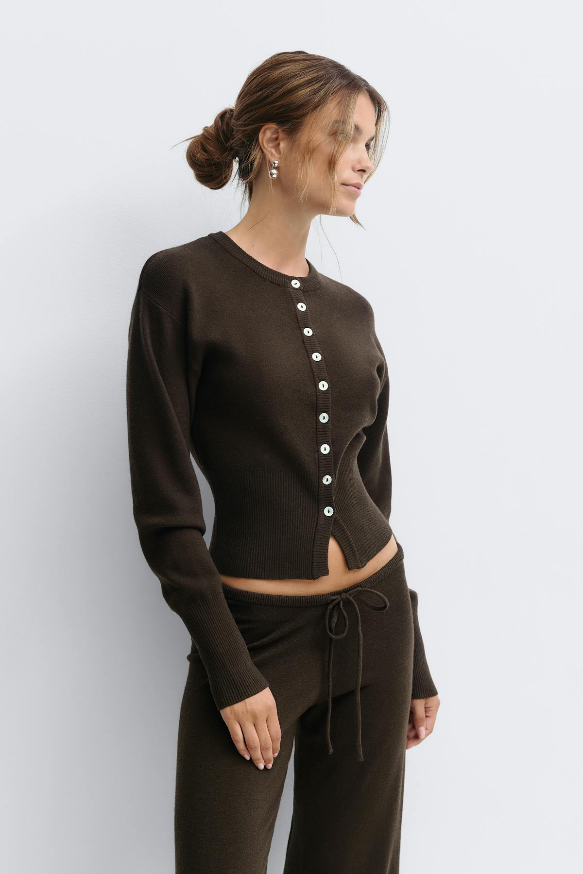 Knitted loungewear cardigan - Vanilla