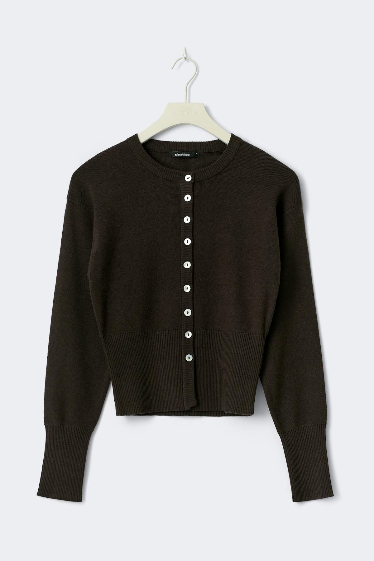 Knitted loungewear cardigan - Seal brown