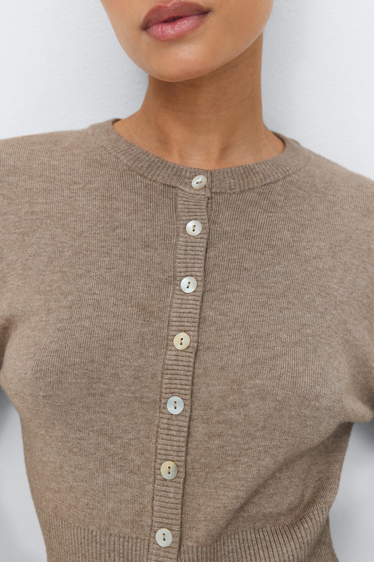 Knitted loungewear cardigan - Dusty purple