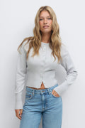 Knitted loungewear cardigan - Gardenia