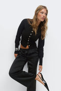 Knitted loungewear cardigan - Seal brown