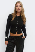Knitted loungewear cardigan - Seal brown