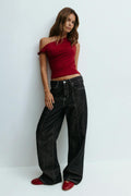 Asymmetric micro top - Rhubarb