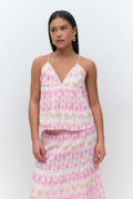 Y triangle singlet - Pink/aop