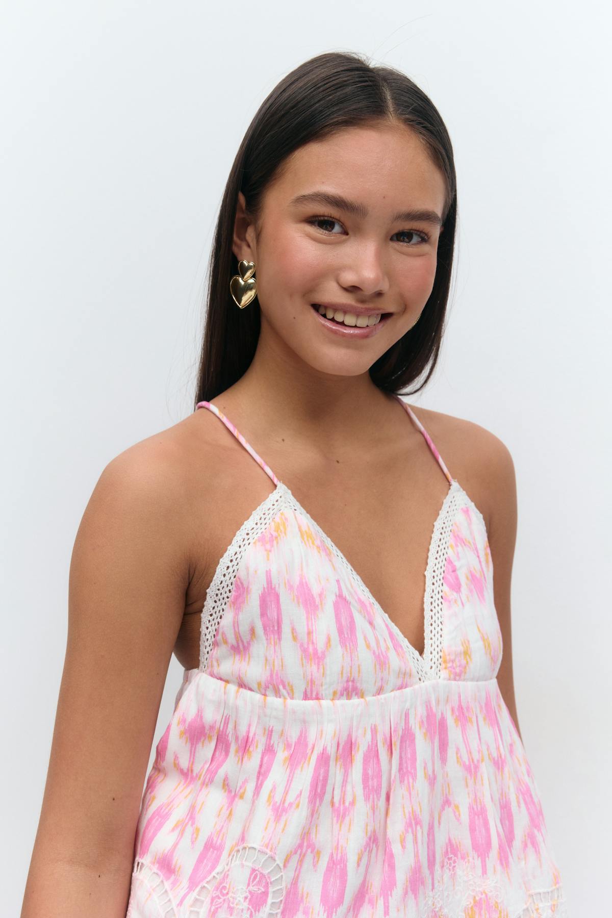 Y triangle singlet - Pink/aop
