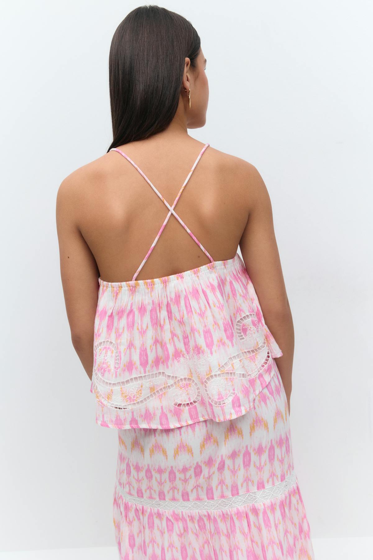 Y triangle singlet - Pink/aop