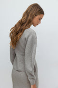 Sculpted knitted top - Mid grey mel